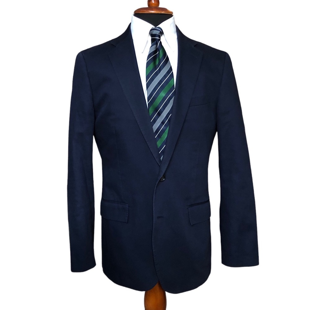 j crew ludlow 40r slim blazer jacket dark blue wool duca visconti di modrone